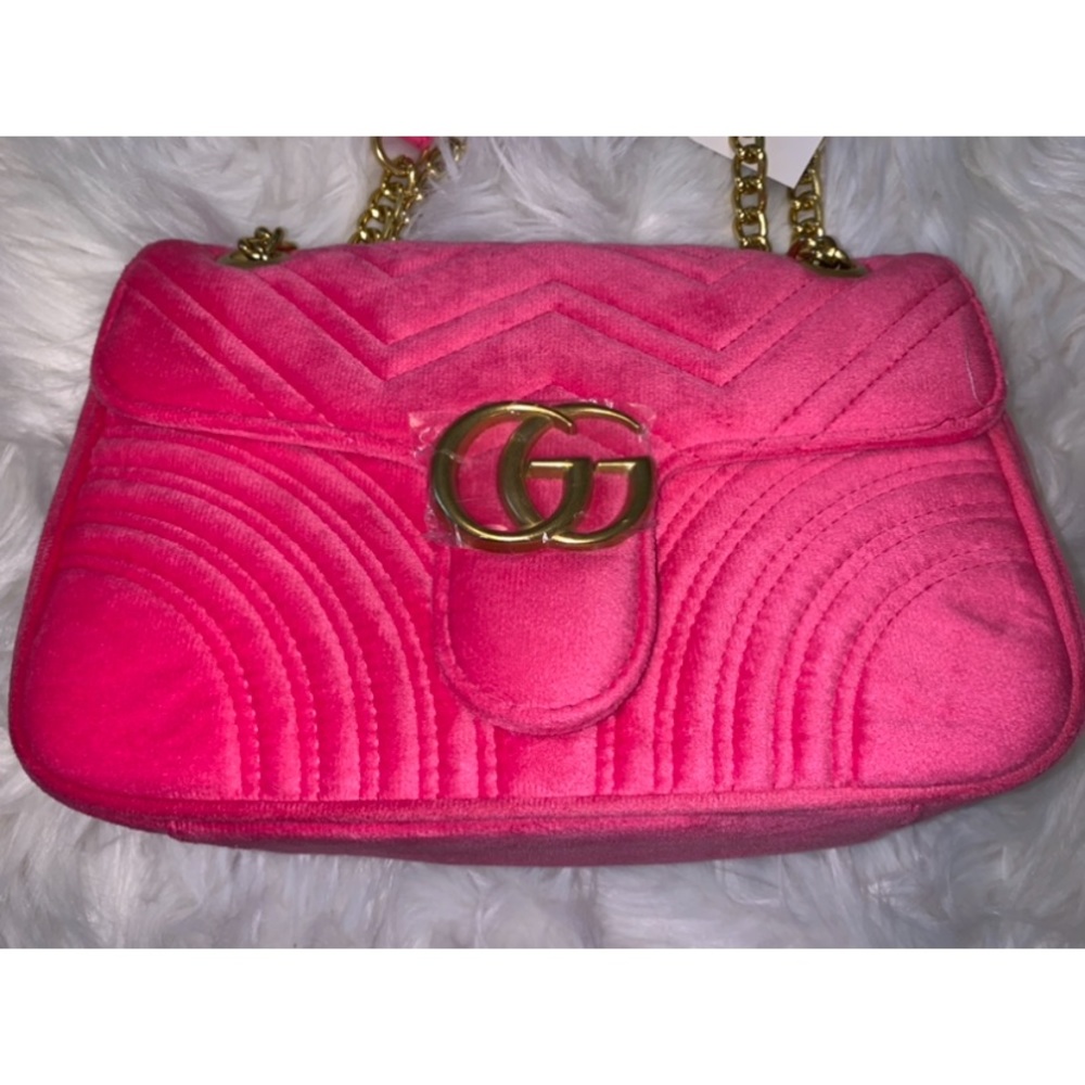 Velour Designer Inspired Handbag